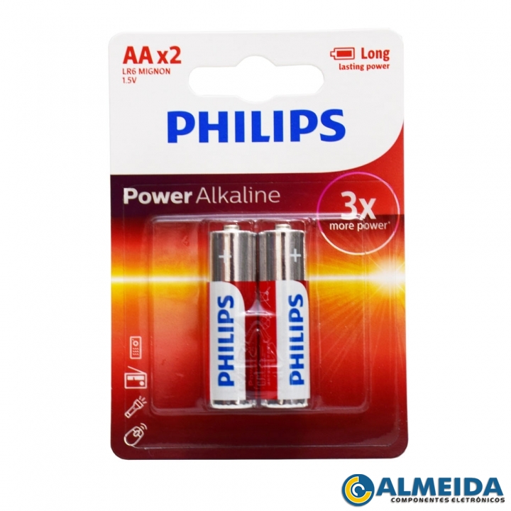 Componentes Eletr Nicos Almeida Pilha Aa V Lr Alkaline Philips